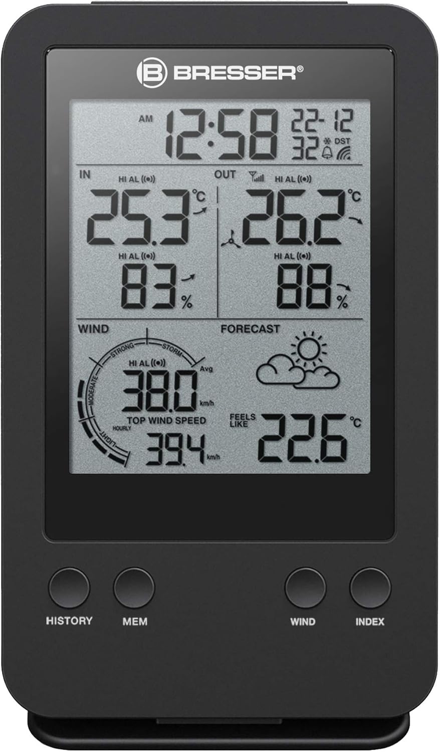 Bresser zusätzliche Basisstation für 7002531 Profi Windmesser Funk Wetterstation mit integriertem We