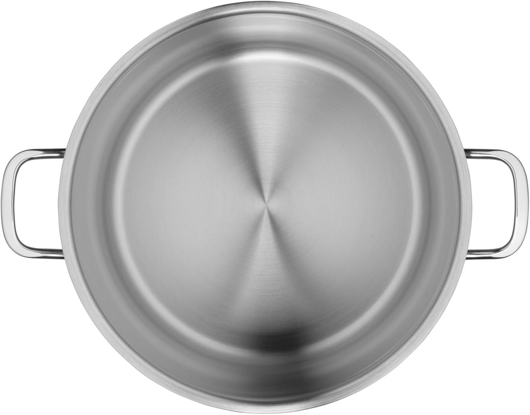 Silit Gemüse- Suppentopf Induktion 28cm, Glasdeckel, Topf hoch 12l, Edelstahl poliert, unbeschichtet