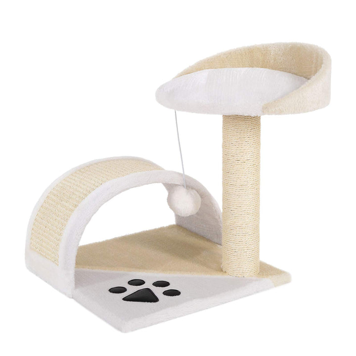 lionto Kratzbaum Kletterbaum Katzenkratzbaum Katzenbaum Höhe 43 cm, beige/weiss Beige/Weiss 43 cm, B
