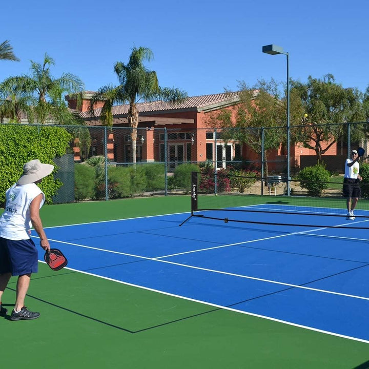 Aoneky Tennis Kit 2M/3M /6M x83cm, Metallrahmenständer und Stark PE-Tennisnetz | Tragbares Picklebal