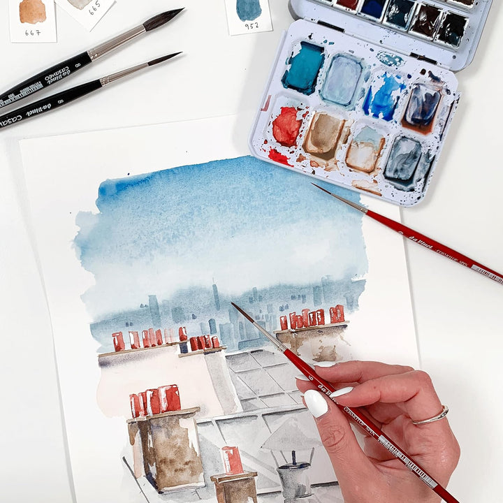 Da Vinci Urban Watercolor Journey Schlepperpinsel-Set 5602 Mehfarbig 1-8