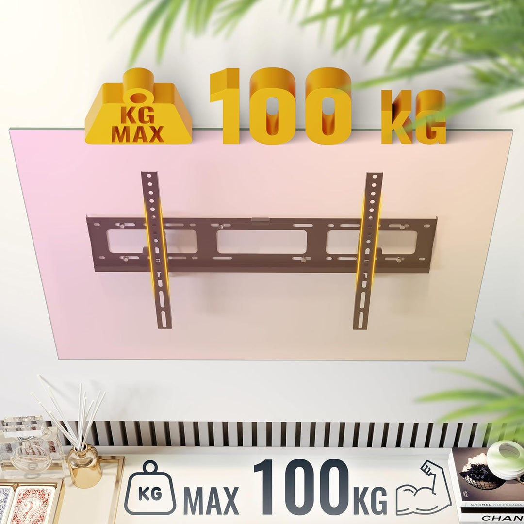 RICOO TV Wandhalterung Fernseher Neigbar Flach Slim für 37-80 Zoll, Universal TV Halterung R07, Fern