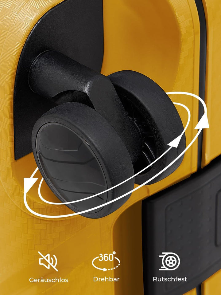REDOLZ Hartschalen Koffer-Set 3-teilig ohne Reissverschluss | 3-Punkt-Verschluss-System | aus hochwe