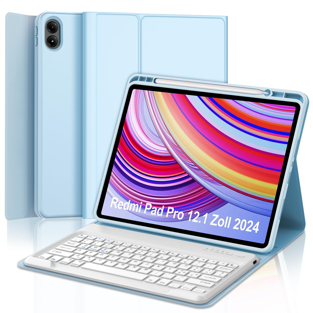 IVEOPPE Tastatur Hülle für Xiaomi Redmi Pad Pro, Tastatur für Redmi Pad Pro 12,1 Zoll 2024, Bluetoot