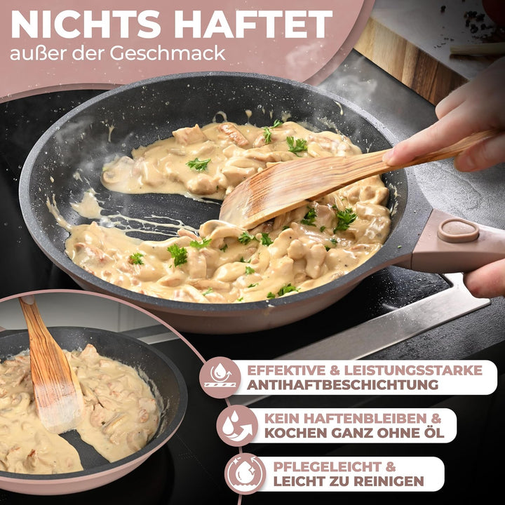 NEU Bratpfanne 28 cm mit abnehmbarem Griff, Antihaftbeschichtung, PFOA frei, für Induktion geeignet