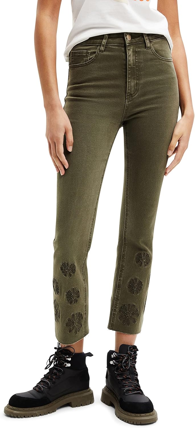 Desigual Damen Jeans 34 Grün, 34 Grün