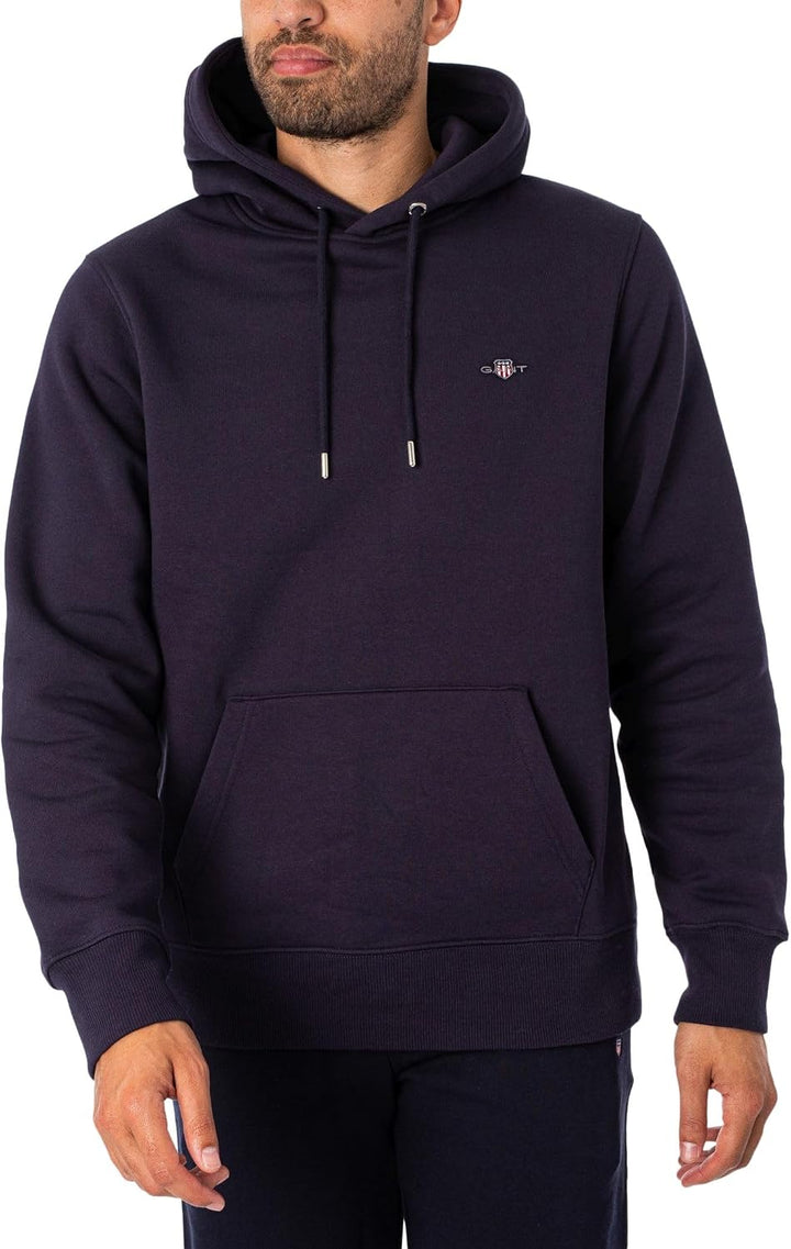 GANT Herren Reg Shield Hoodie Kapuzenpullover S Evening Blue, S Evening Blue