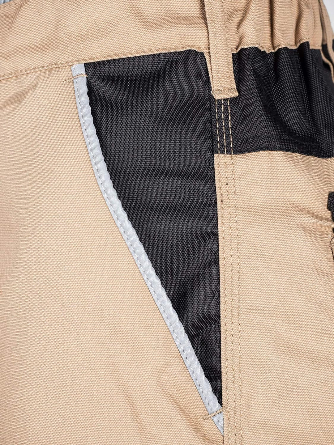 TMG® Lange Arbeitshose für Herren, Bundhose/Cargohose mit Kniepolstertaschen, Khaki 78