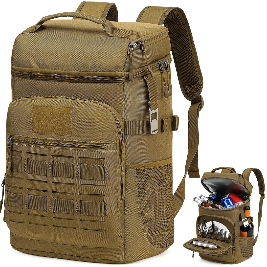 Kühlrucksack 25L Taktischer Kühltasche Rucksack Isolierte Auslaufsicher Kühl Thermo Rucksack mit Fla