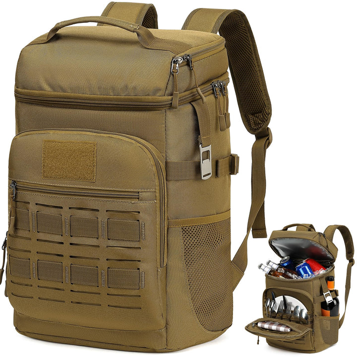 Kühlrucksack 25L Taktischer Kühltasche Rucksack Isolierte Auslaufsicher Kühl Thermo Rucksack mit Fla