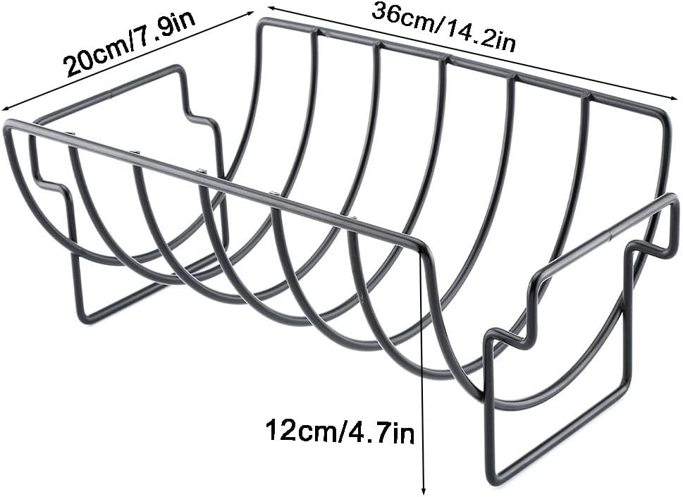 BBQ Rib Rack, Grill Rib Stand, Bratenkorb zum Grillen, Rippenhalter Grill, Metall Grill Halter Rib R
