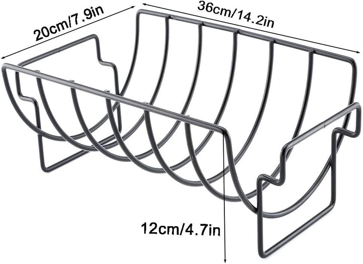 BBQ Rib Rack, Grill Rib Stand, Bratenkorb zum Grillen, Rippenhalter Grill, Metall Grill Halter Rib R