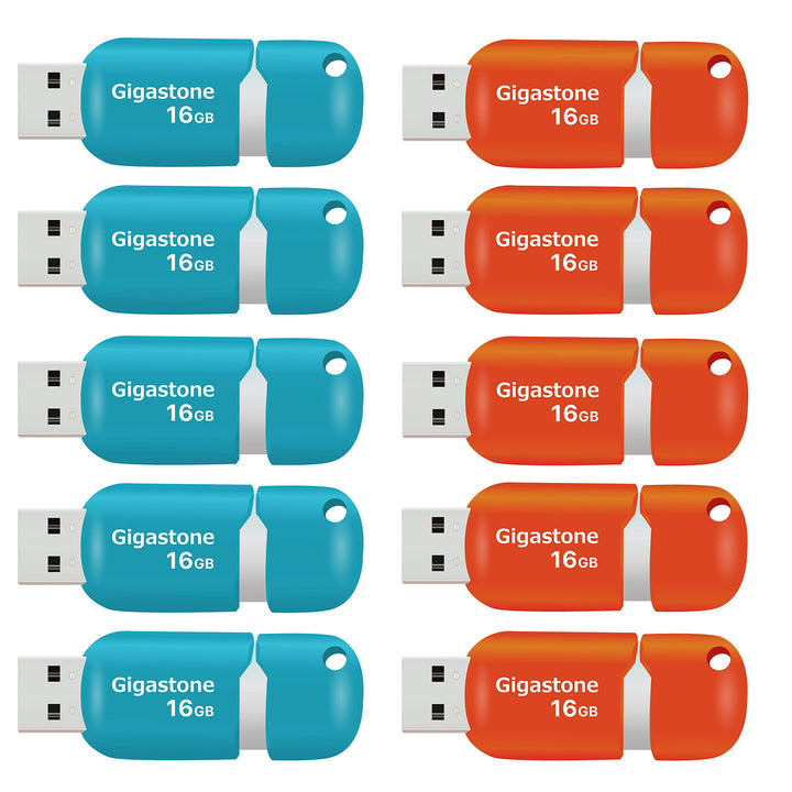 Gigastone V10 16GB 10er-Pack USB 2.0 Flash-Laufwerk, Einziehbare Tasten für MacBook Laptop, Windows