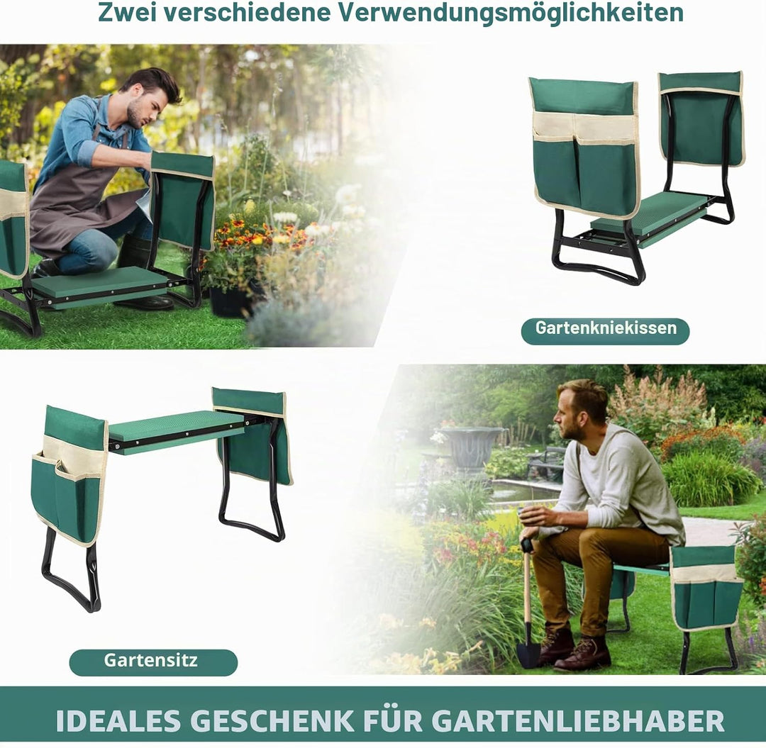 Uten Kniebank für Gartenarbeit, Gartenhocker klappbar 2 in 1 Arbeitshocker mit Eva Schaummatte, Werk