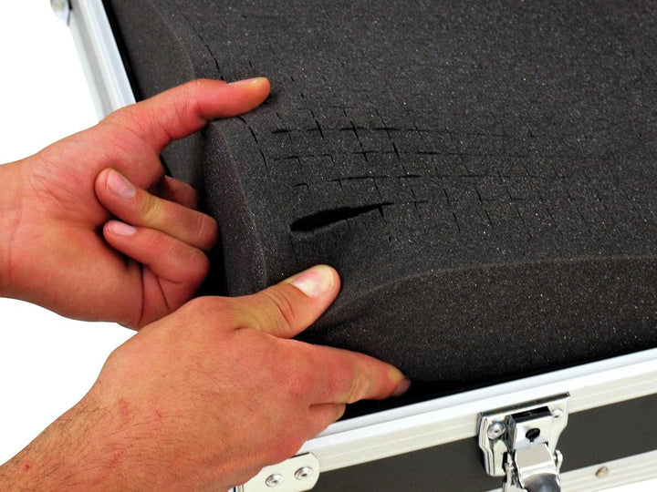 ROADINGER Universal-Koffer-Case FOAM GR-3 schwarz | Flightcase mit flexibler Schaumeinlage und 380 x