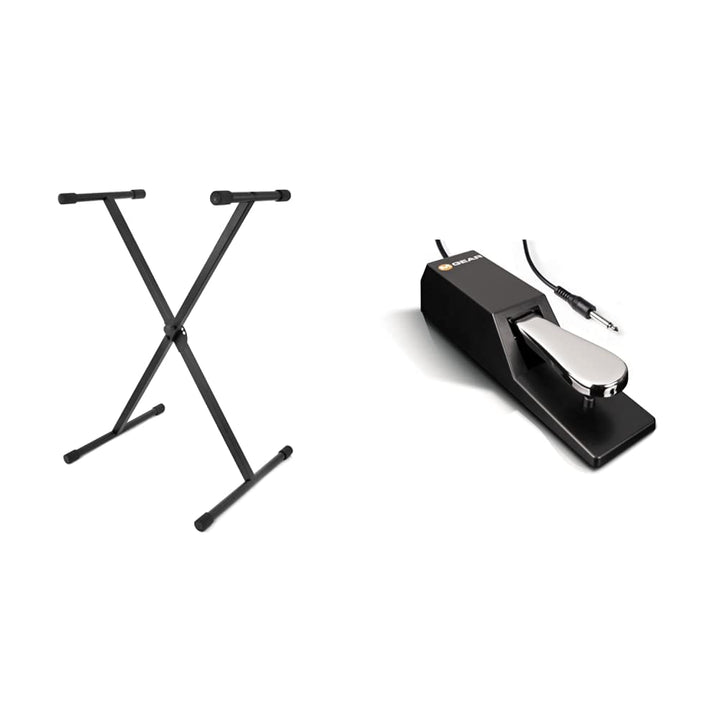 TIGER KYS77-BK Keyboardständer & M-Audio SP-2 - Universal Sustain Pedal mit Piano Style Action, das