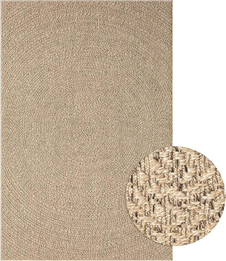 Mia´s Teppiche Soil - wetterfester In- und Outdoor Teppich im Natürlichem Jute-Look, wetterfest, gee
