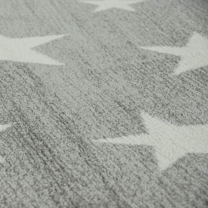 Paco Home Moderner Kurzflor Kinderteppich Sternendesign Kinderzimmer Star Muster Grau Weiss, Grösse: