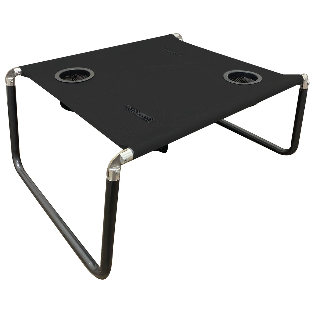 Neso Tragbarer Strandtisch mit Getränkehalter, Handytaschen, leicht für Picknick und Park (schwarz),