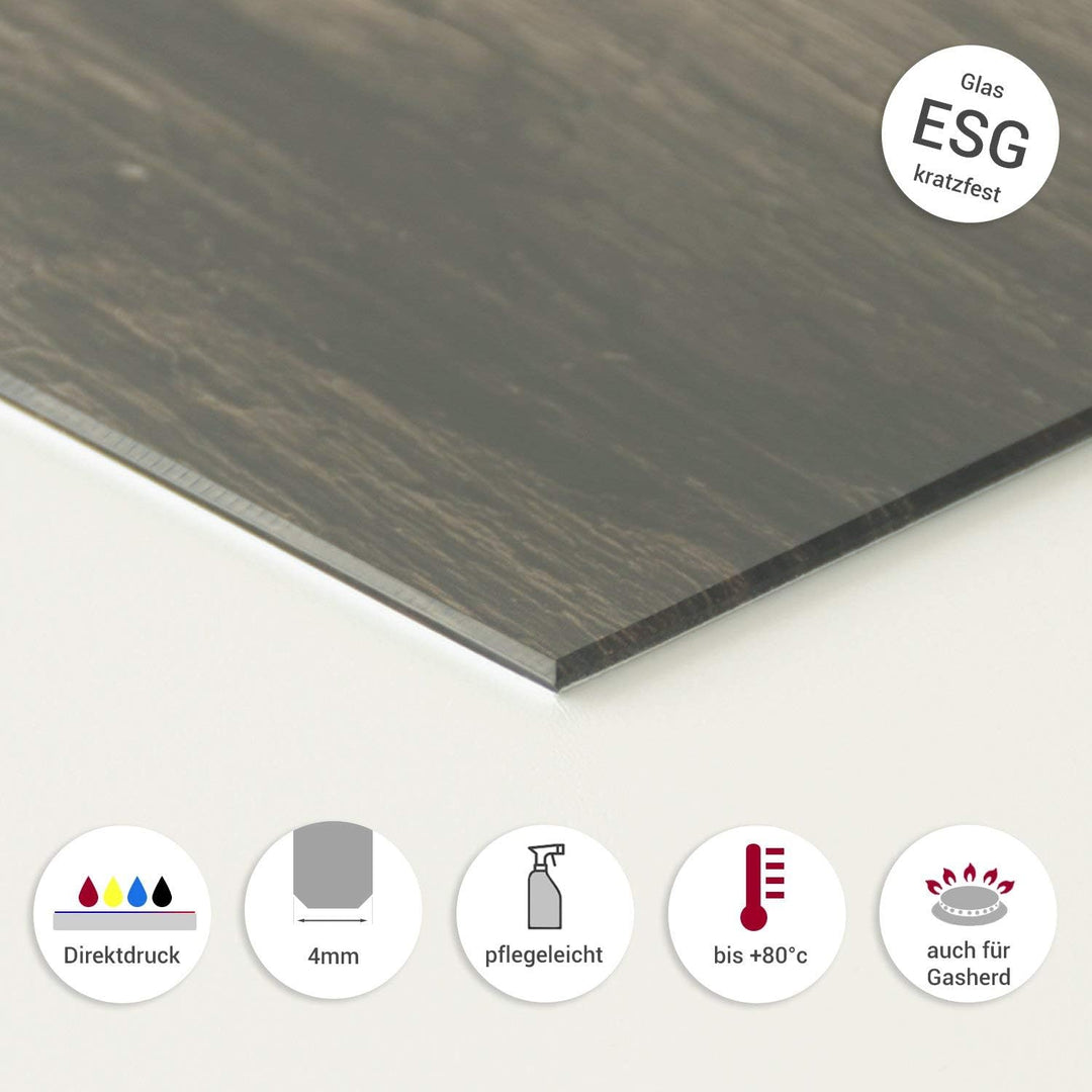 GRAZDesign Küchen-Spritzschutz Glas, Bild-Motiv Granit Grau Marmor, Glasbild als Küchenrückwand - Kü