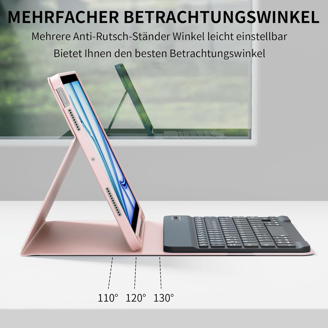 KVTVOU Tastatur Hülle für iPad Air 11 Zoll 2026/2025/2024, iPad Air 5./4. Generation 10,9 Zoll 2022/