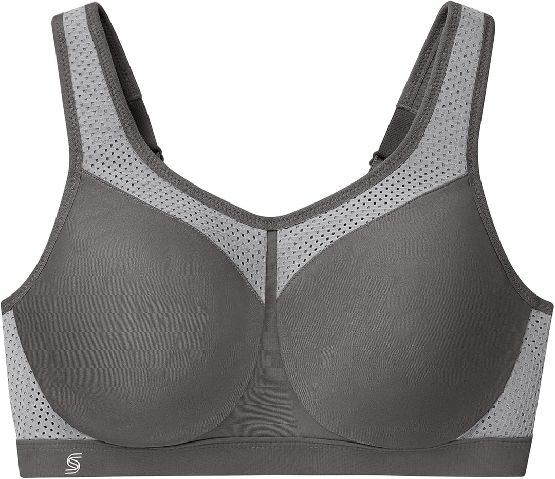 Glamorise Damen Sports Bra 80G Grau, 80G Grau