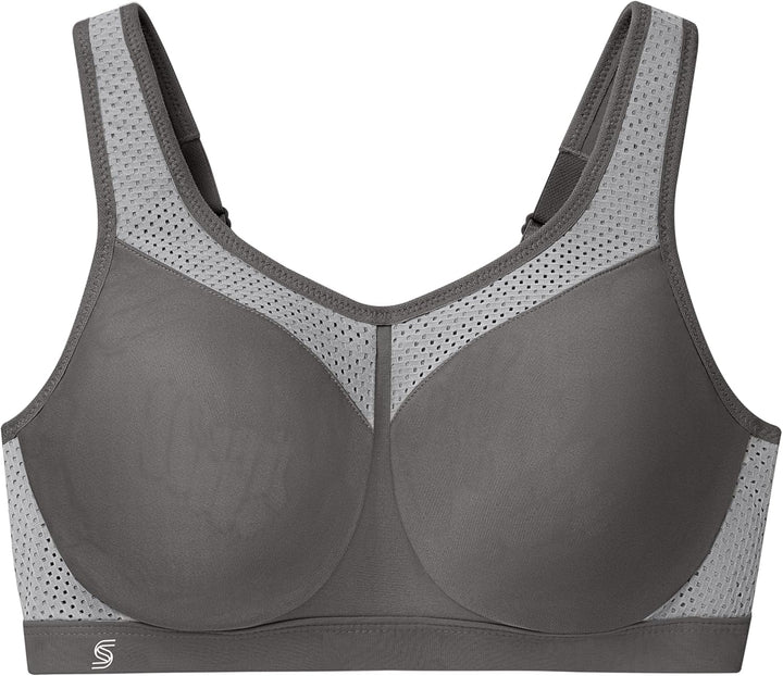 Glamorise Damen Sports Bra 80G Grau, 80G Grau