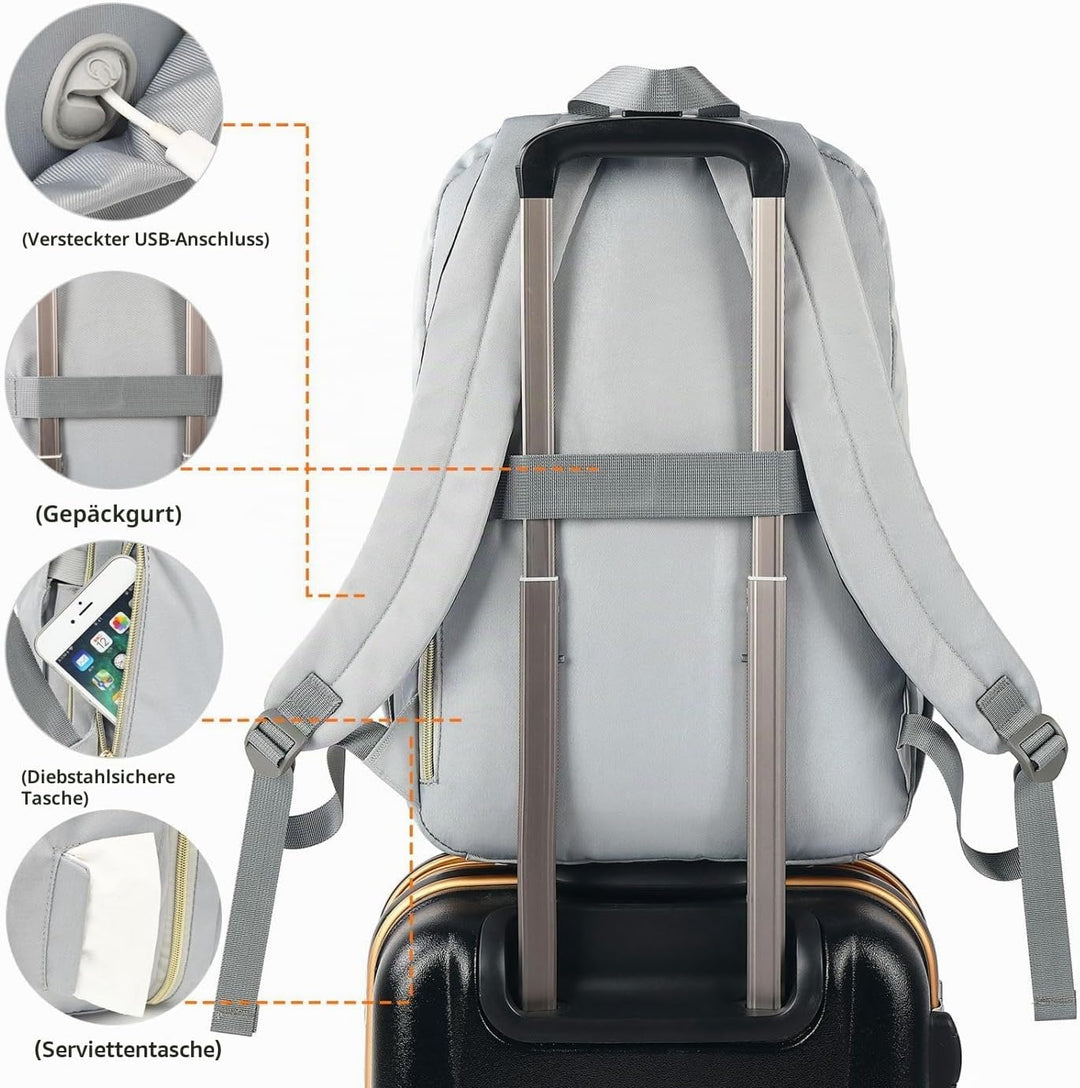 Rucksack Damen 17.3 Zoll Rucksack Schule Mädchen Teenager,Schultasche Frauen mit Laptopfach &amp; USB,Ta