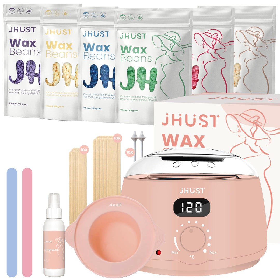 Wachswärmer-Set Pink mit 600g Wachsperlen & viel Zubehör, inkl. After-Wachs-Spray, Wachsset Waxing P