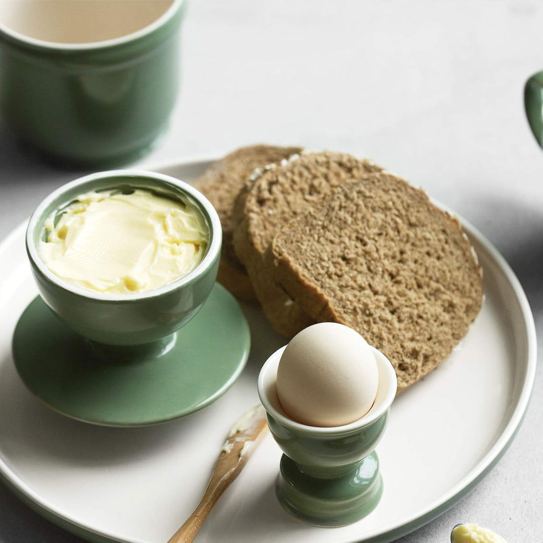 DOWAN Buttertopf aus Porzellan, Butterbehälter mit Wasserlinie, französische Butterdose für weiche f