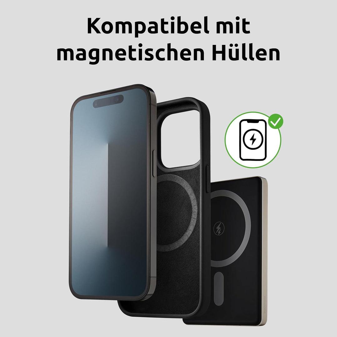 Intenso MW5000 Magnetische Powerbank 5000 mAh – MagSafe kompatibel, Wireless Charging 15W, USB-C PD