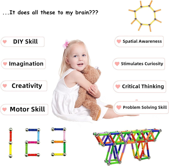 morkka 232 Stücke Puzzle Magnetische Bausteine Spielzeug Magnet BAU Bauen Kit Montessori Bildung Spi