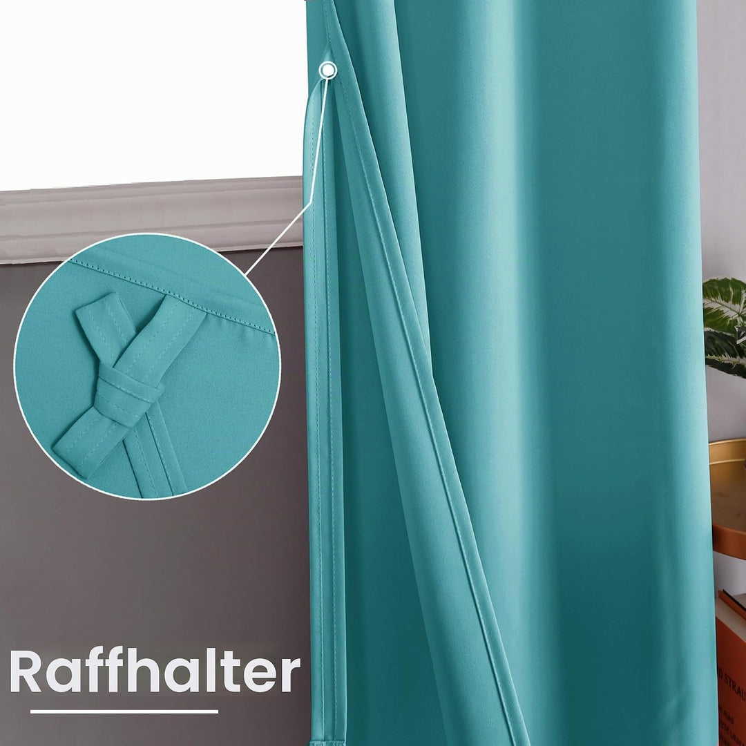 XWZO Blickdichte Vorhänge Verdunklungsvorhänge mit Ösen 2 Stücke Gardienen mit Raffhalter Lichtundur