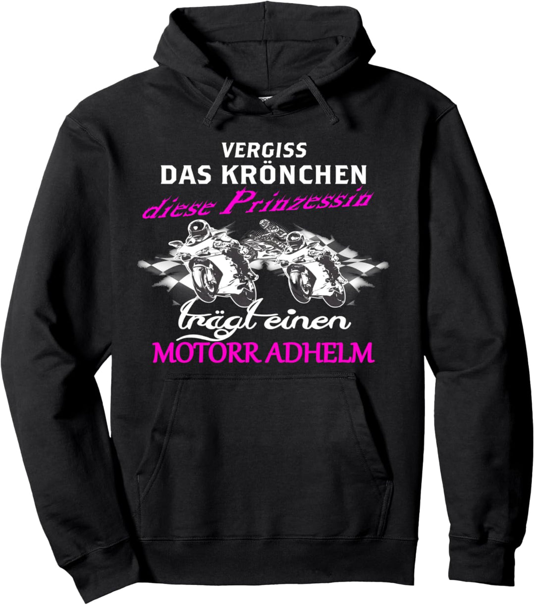 Motorrad Superbike Biker Prinzessin Motorradhelm statt Krone Pullover Hoodie
