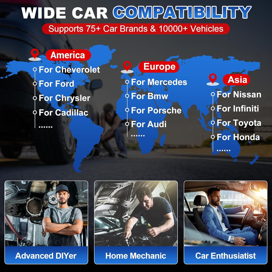 KINGBOLEN S800 OBD2 Diagnosegerät, KFZ-Codeleser Für 4 Systeme Motor/Getriebe/ABS/SRS Und 15 Zurücks