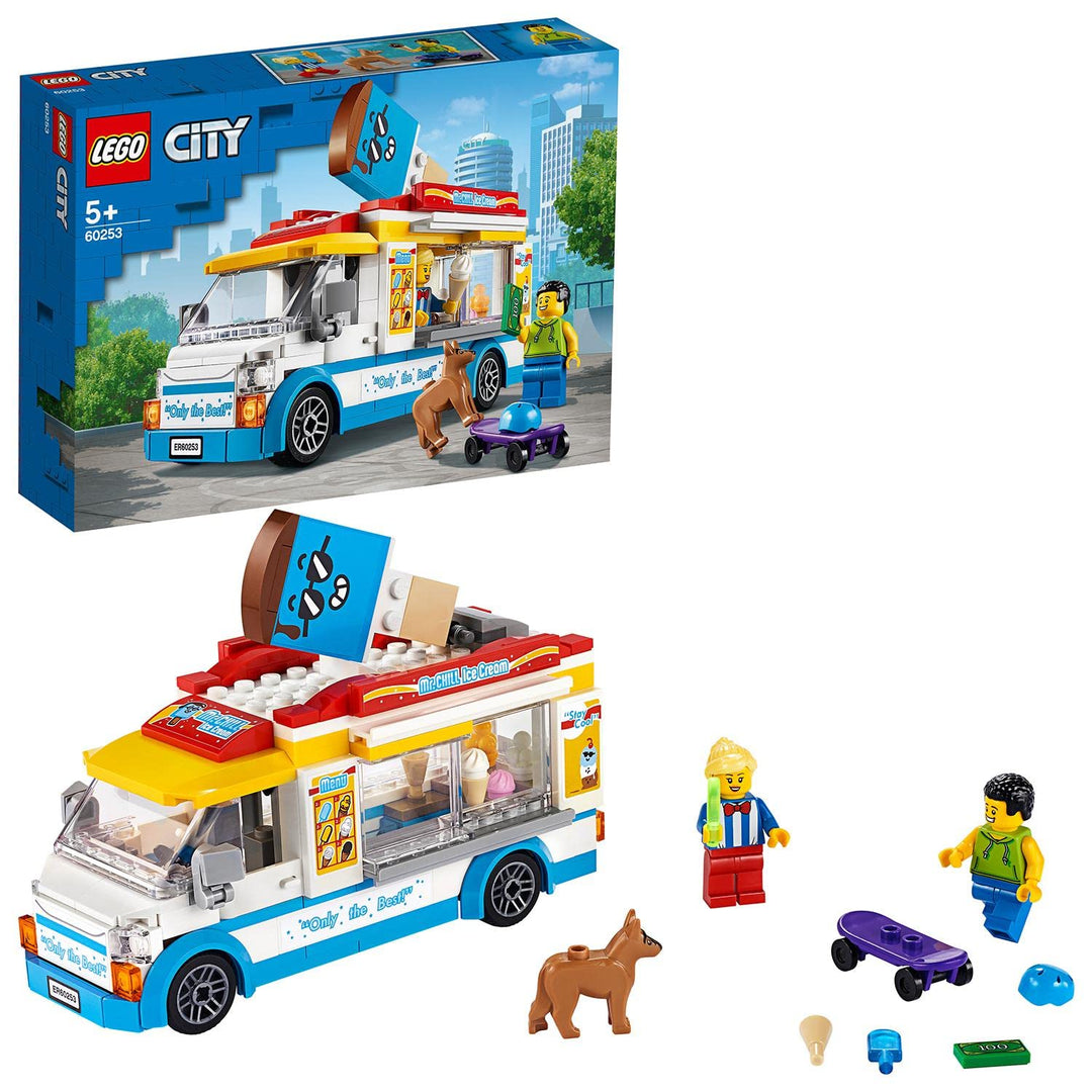 LEGO 60253 City Great Vehicles Eiswagen, Kreatives Spielzeug Mit Skater- Und Hundefigur, Geschenk Fü