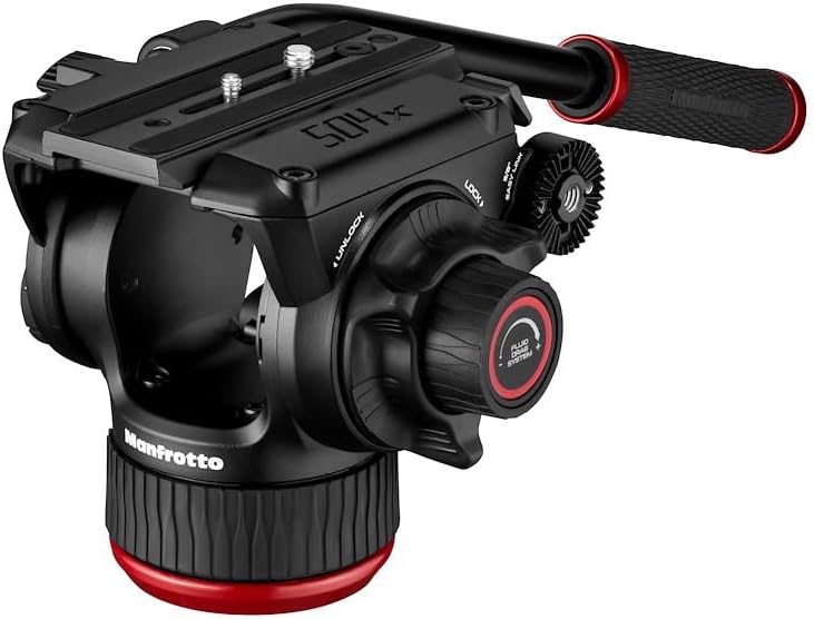 Manfrotto 504X Fluid-Videokopf mit 536 Carbon-Einbeinstativ, Stativ und Videokopf-Kit aus Premium-Ko