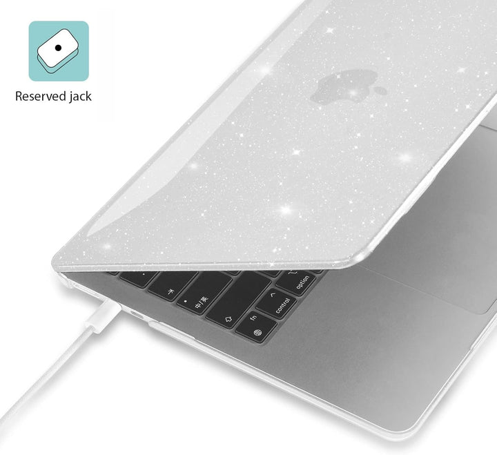 EooCoo für MacBook Air M5 13 Zoll Hülle M3 M2 Gliiter Kristall Klar | Ultradünne Hartschale Schutzhü