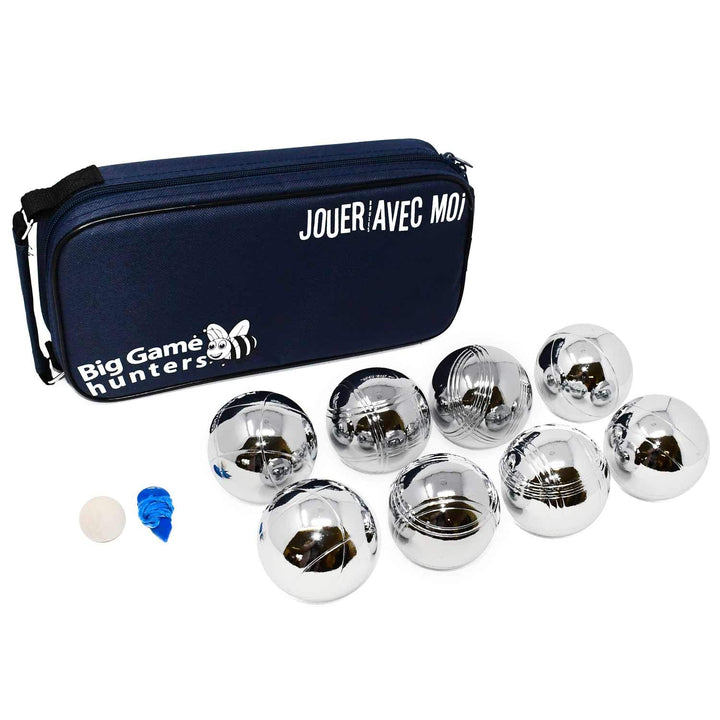 Big Game Hunters 8 Boules Set mit Rostschutz und Luxuriöser Tragetasche aus Segeltuch - Robustes 8 B
