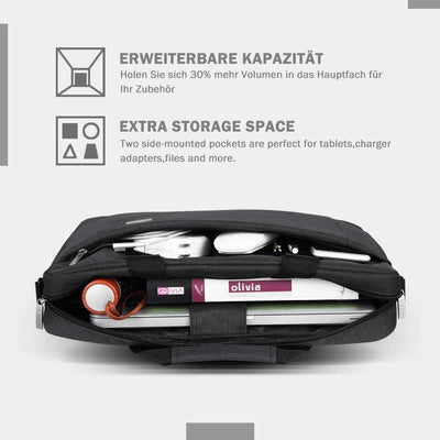 Voova grosse Laptoptasche für 14 15 15,6 16 Zoll Laptop, 30% mehr Kapazität Innenfächer verdickt was