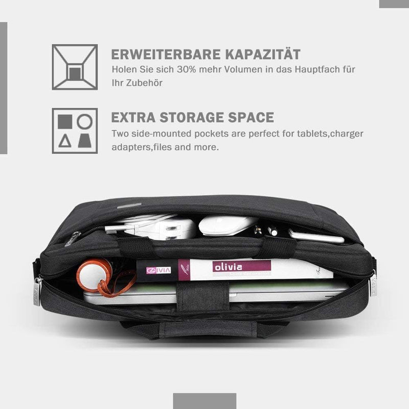 Voova grosse Laptoptasche für 14 15 15,6 16 Zoll Laptop, 30% mehr Kapazität Innenfächer verdickt was