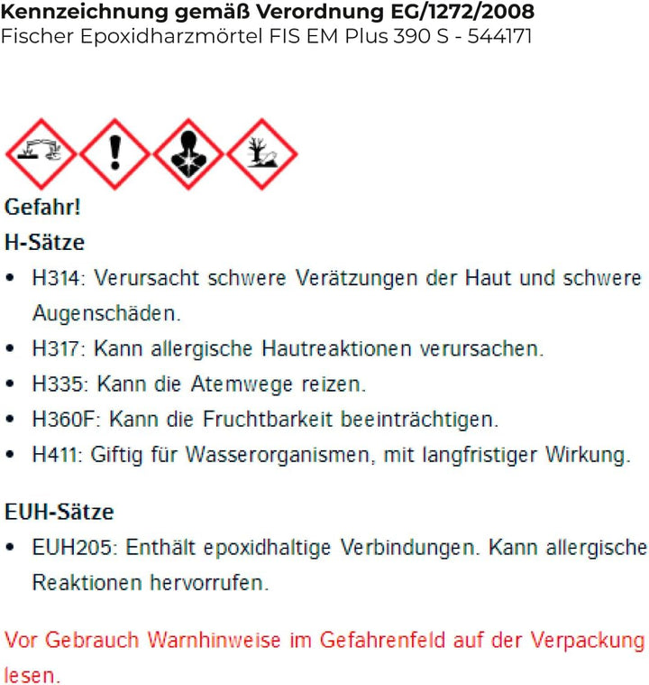 Fischer Deutschl. Injektionsmörtel FIS EM Plus 390
