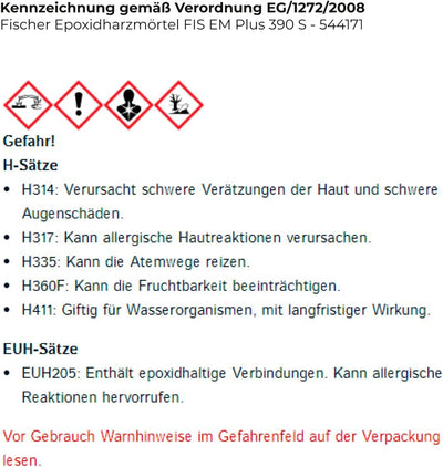 Fischer Deutschl. Injektionsmörtel FIS EM Plus 390