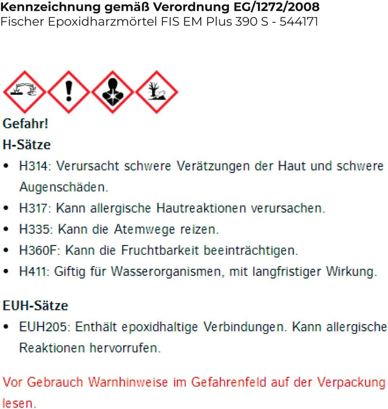 Fischer Deutschl. Injektionsmörtel FIS EM Plus 390