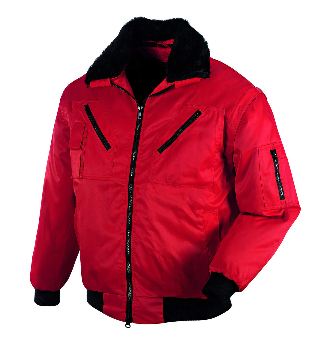 teXXor Piloten Oslo Arbeitsjacke mit abnehmbaren Ärmeln, L, rot, 4172 Large Rot, Large Rot