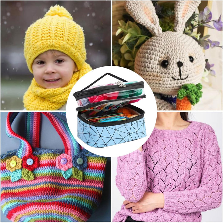 Relland Häkelset für Anfänger 105 Stück Häkelnadel Set, Stricken für Anfänger Paket Häkel Set Häkeln