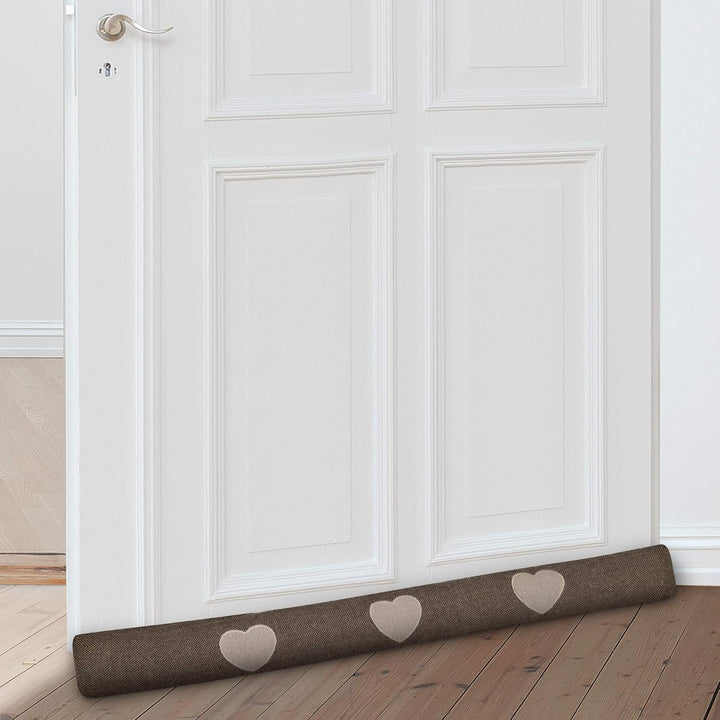 Beautissu 2er Set Zugluftstopper 90 cm lang Tuuli HR - Windstopper als Türvorleger, Haustür Rolle un
