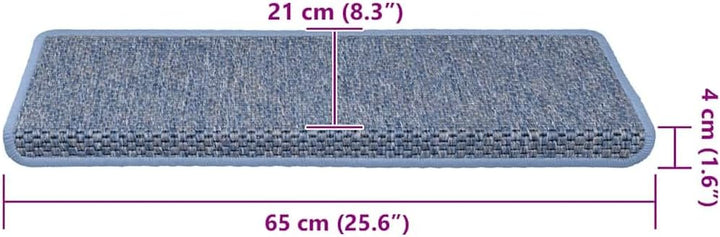 vidaXL Treppenmatten 15 STK., Stufenmatten Selbstklebend, Treppenteppich in Sisal-Optik, Treppenstuf