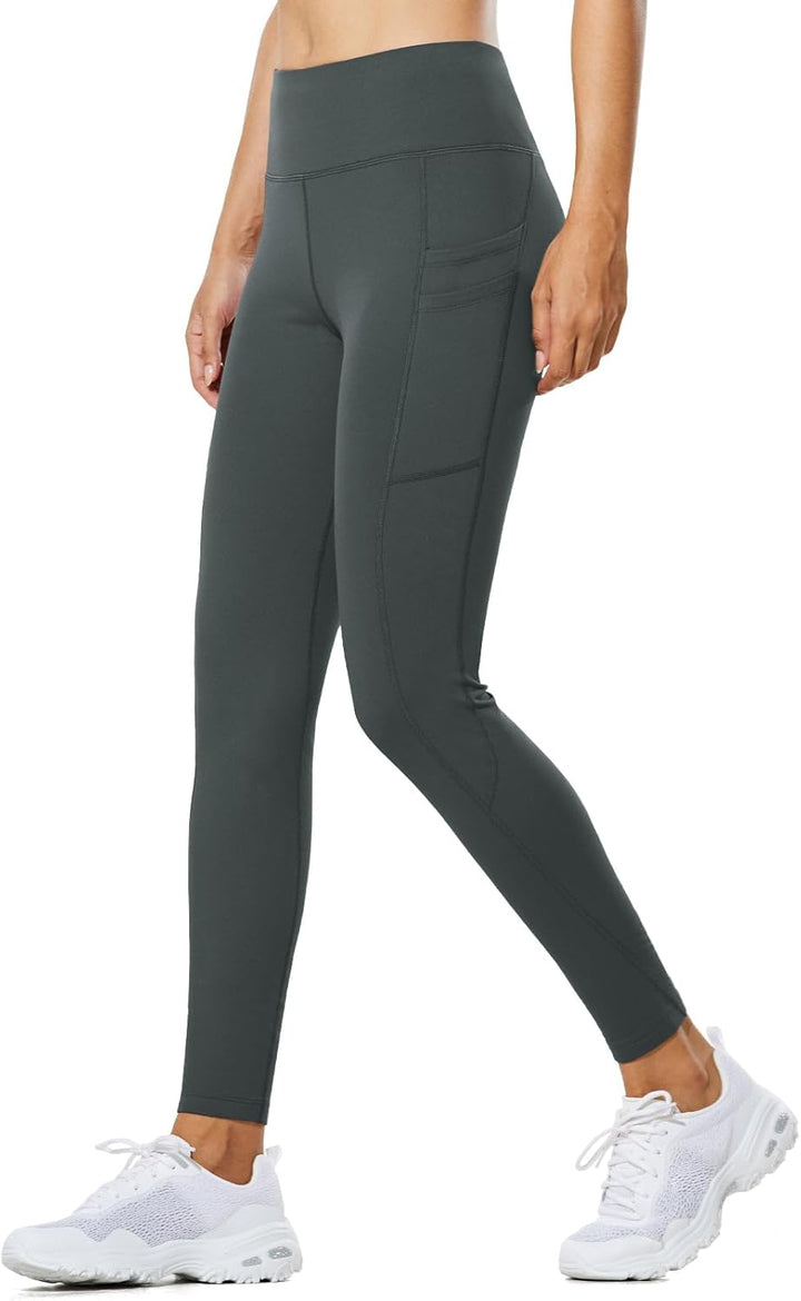 BALEAF Thermo Leggings Damen Winter Leggings high Waist Sportleggings mit Taschen Leggings yogahose