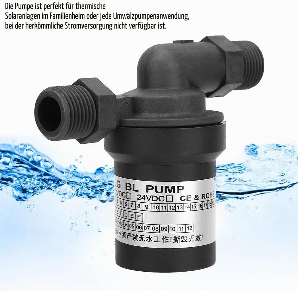 24V 18W DC Brushless Umwälzpumpe Solar Hochtemperatur Wasserpumpe für Warmwasserbereiter